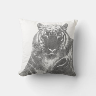 Coussin Tigre noir et blanc