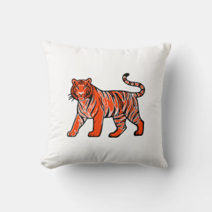 Coussin Tigre Orange Chaud