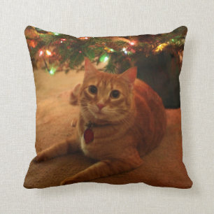 Coussin tigré orange de Noël