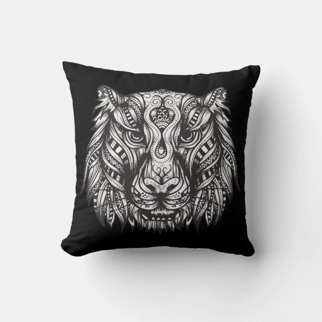 Coussin Tigre tribal (Recto)