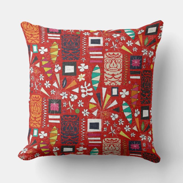 Coussin tiki rouge (Recto)
