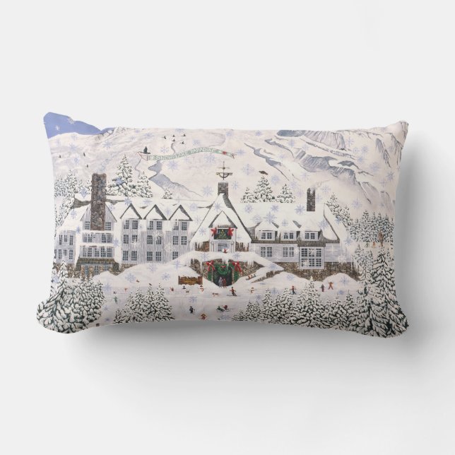 Coussin "Timberline Lodge Winter" (Recto)