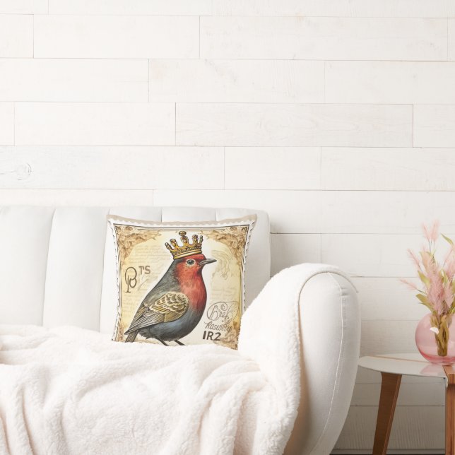 Coussin Timbre postal vintage (Canapé)