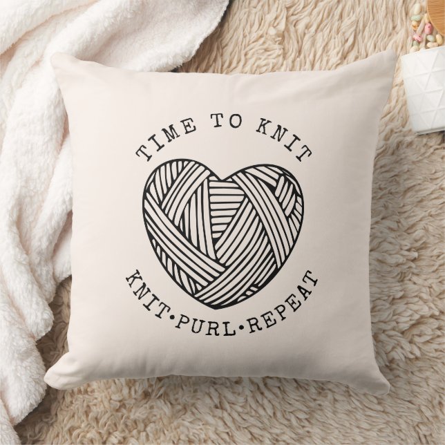 Coussin Time to Knit Blush Pink (Couverture)