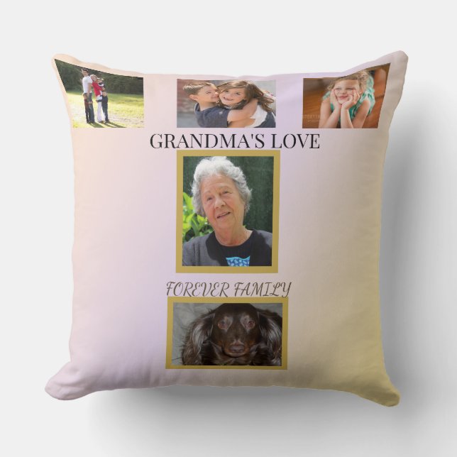 Coussin Timeless Love 5-Photo Family Tribute (Recto)