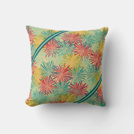 Coussin Tinsel de Noël rétro PomPoms (couleurs tropicales)