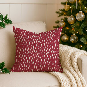 Coussin Tiny Trees Cranberry Red Holiday