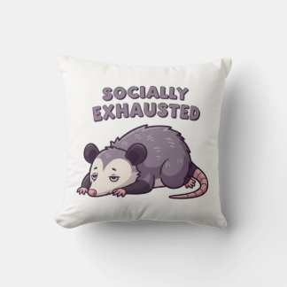 Coussin Tired Retro Possum Square Comfort Pillow