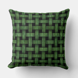 Coussin tissé en bambou vert personnalisé Motif