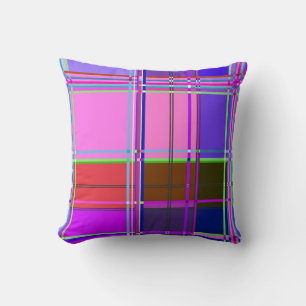 Coussin Tissu à carreaux rose motif Madras
