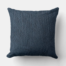 Coussin Tissu bleu cuir Tartan Crocodile peau