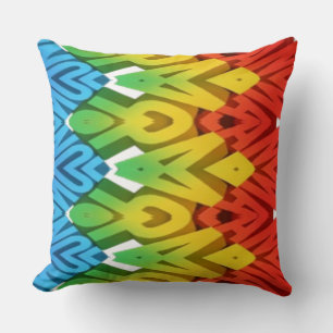 Coussin Tissu classique vibrant de couleur motif zigzag