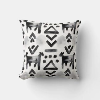 Coussin Tissu de boue audacieux – Motif noir et blanc