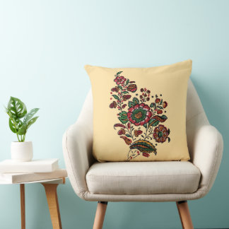 Coussin Tissu de chintz en coton indien vintage