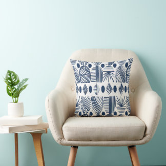 Coussin Tissu de moisissure tribale des Caraïbes : blanc,