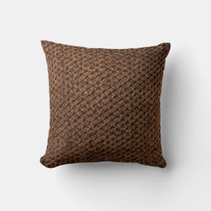 Coussin Tissu écrasé : Élégance Brown foncée