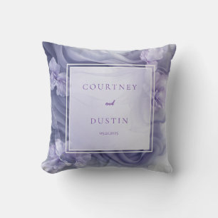 Coussin Tissu en Chiffon Mauve Lavande Clair Monochrome