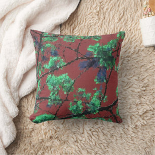 Coussin Tissu floral, rouge