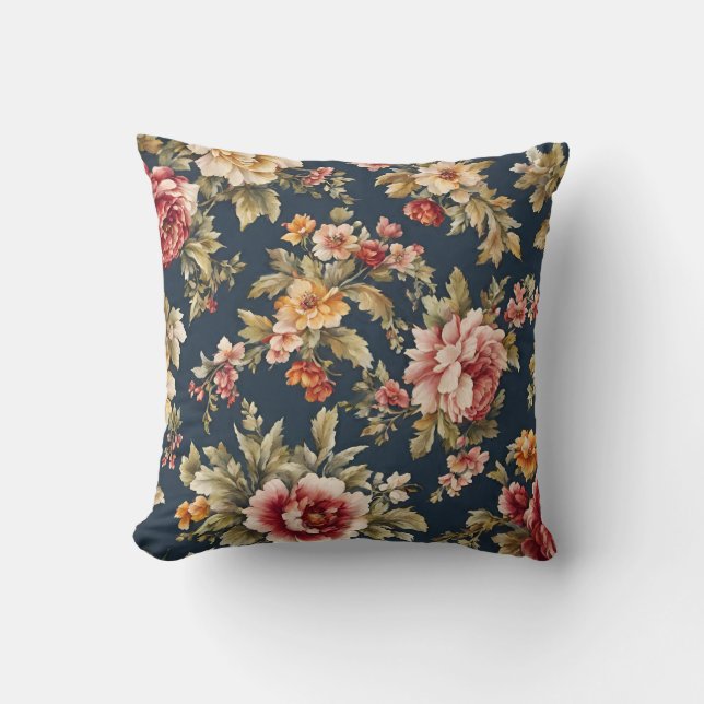 Coussin Tissu italien avec un magnifique motif floral (Recto)