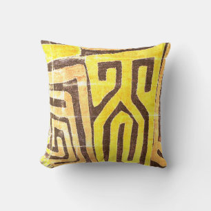 Coussin Tissu Kuba Fatigue • Conception de l'héritage afro