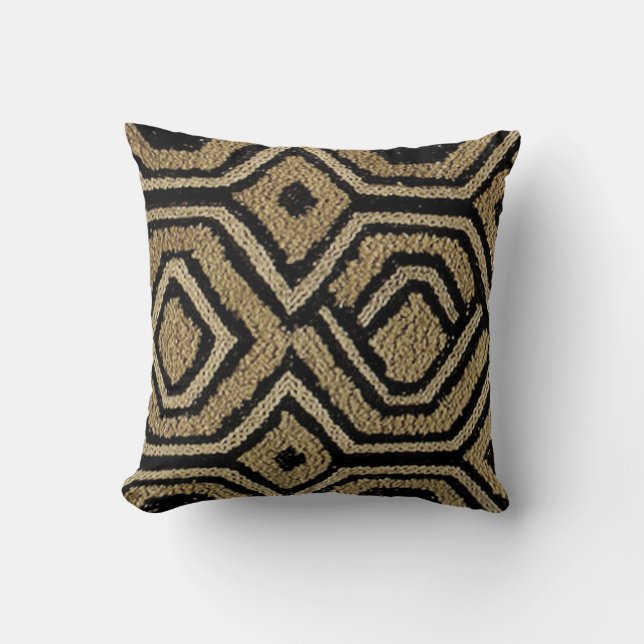 Coussin Tissu Kuba géométrique (Recto)