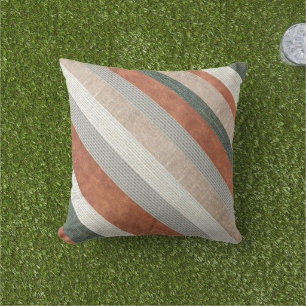 Coussin Tissus Et Cuir Texturés Modernes