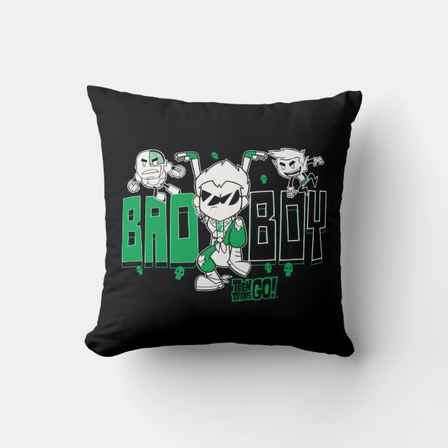 Coussin Titans Ados, allez ! | "Bad Boy" Robin, Cyborg & B (Recto)