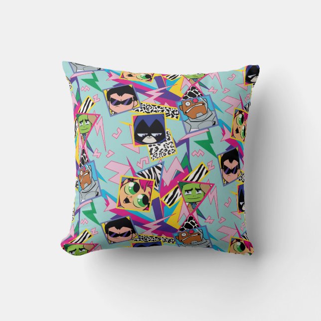 Coussin Titans Ados, allez ! | Retro 90's Group Collage (Recto)