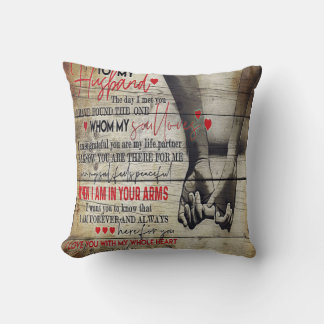 Coussin To My Husband Letter, Love Quotes Gift