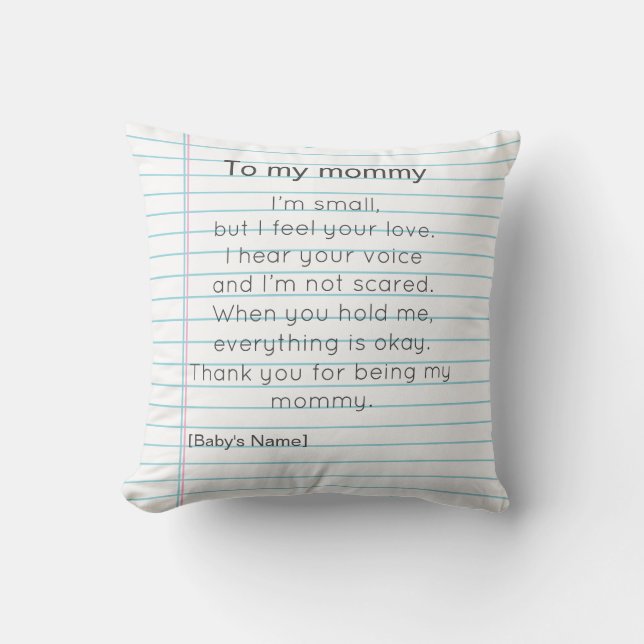 Coussin To My Mommy for First Mother's day personalized  (Recto)