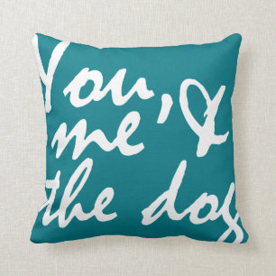 Coussin Toi, moi et le chien - coloré jetez l'oreiller