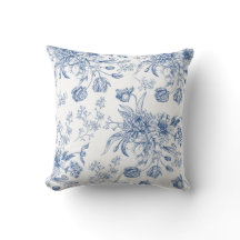 Toile bleu fleurit le carreau
