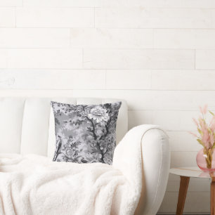 Coussin Toile d'argent et de noir de Fleur