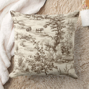Coussin Toile de ferme Citrouille Récolte Campagne