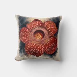 Coussin Toile de fleur rouge Impression florale moderne