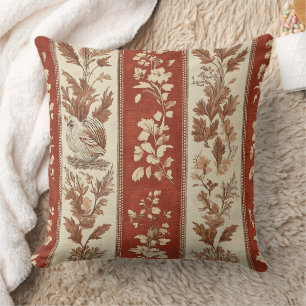 Coussin Toile de Jouy Florale Vintage avec Poule (6)