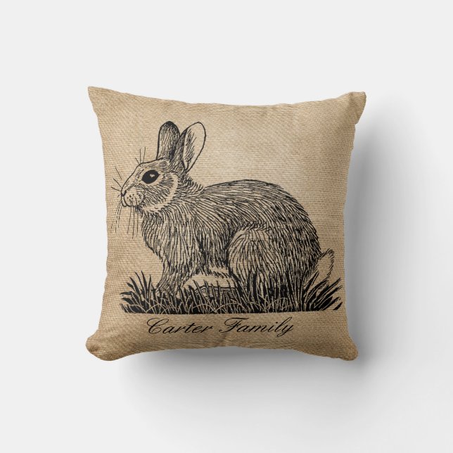 Coussin Toile de jute de lapin (Recto)