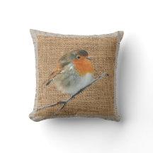 Toile de jute vintage moderne d'oiseau de Robin