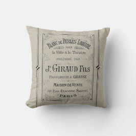 Coussin Toile française de Paris France d'annonce de