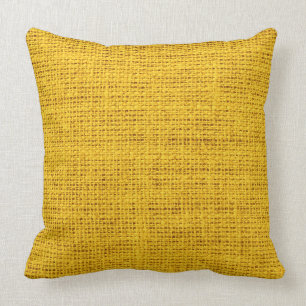 Coussin Toile rustique jaune de toile de jute