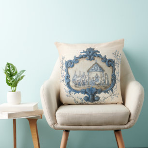 Coussin Toile vintage   Nativité Chinoiserie