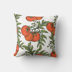 Coussin Tomate Vintage : Illustration du marché agricole.