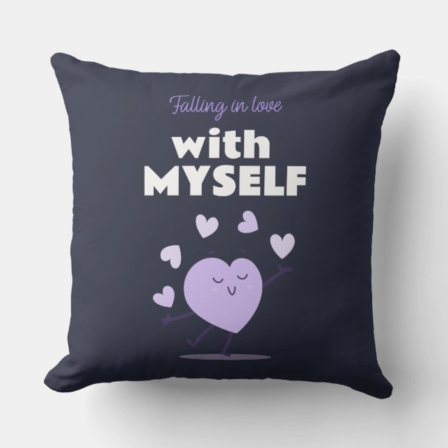 Coussin Tomber dans l'amour avec moi-même Amour (Recto)
