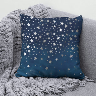 Coussin Tomber des étoiles d'argent céleste