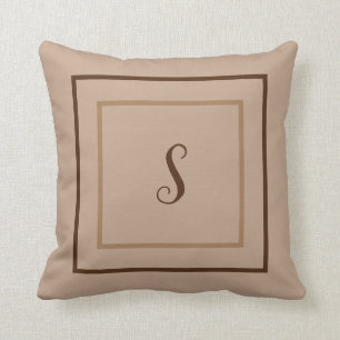 Coussin Ton et marine de la terre encadré double par côt