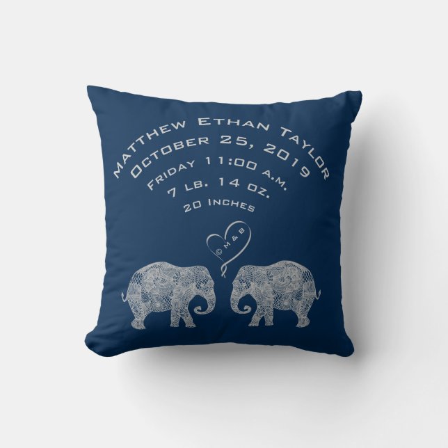 Coussin Tonnes d'éléphant de stat de disque de naissance (Recto)