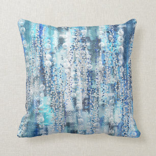 Coussin Tons bleus chic abstraits modernes  