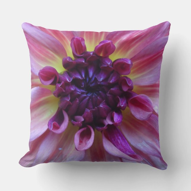 Coussin Tons de Dahlia violette Éteindre l'oreiller à lanc (Recto)