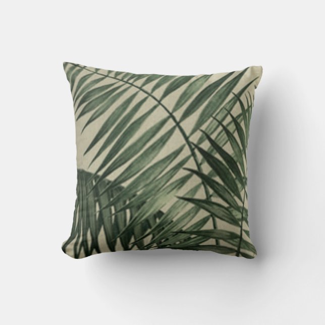 Coussin Tons de feuille de palme verte Jeu d'oreiller (Recto)