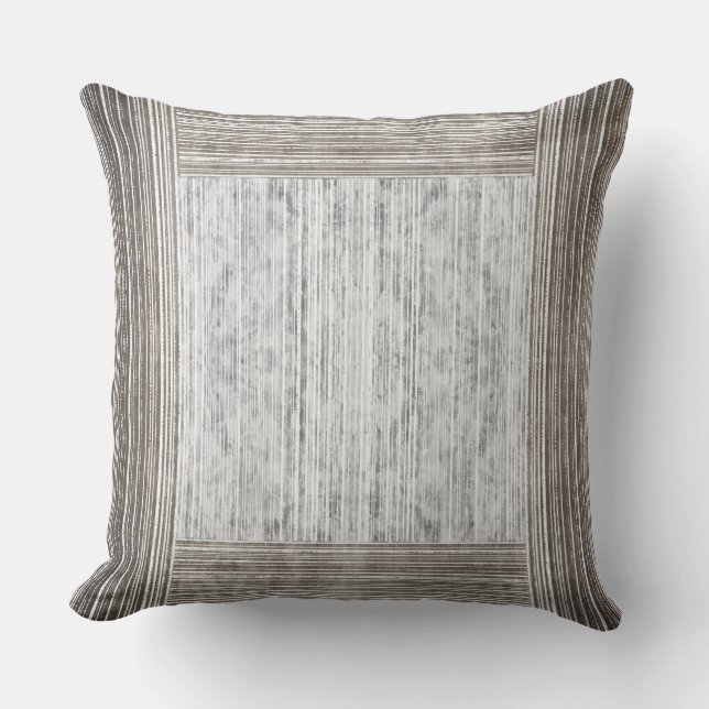 Coussin Tons de marbre gris et Motif à rayures (Recto)